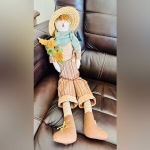 Long skinny scarecrow decor shelf sitter fall Halloween Thanksgiving harvest
